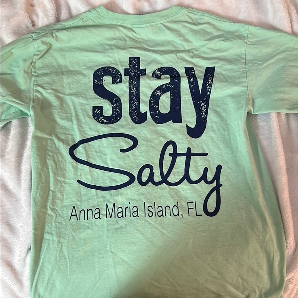 Gildan Light Green 'Stay Salty' Tee